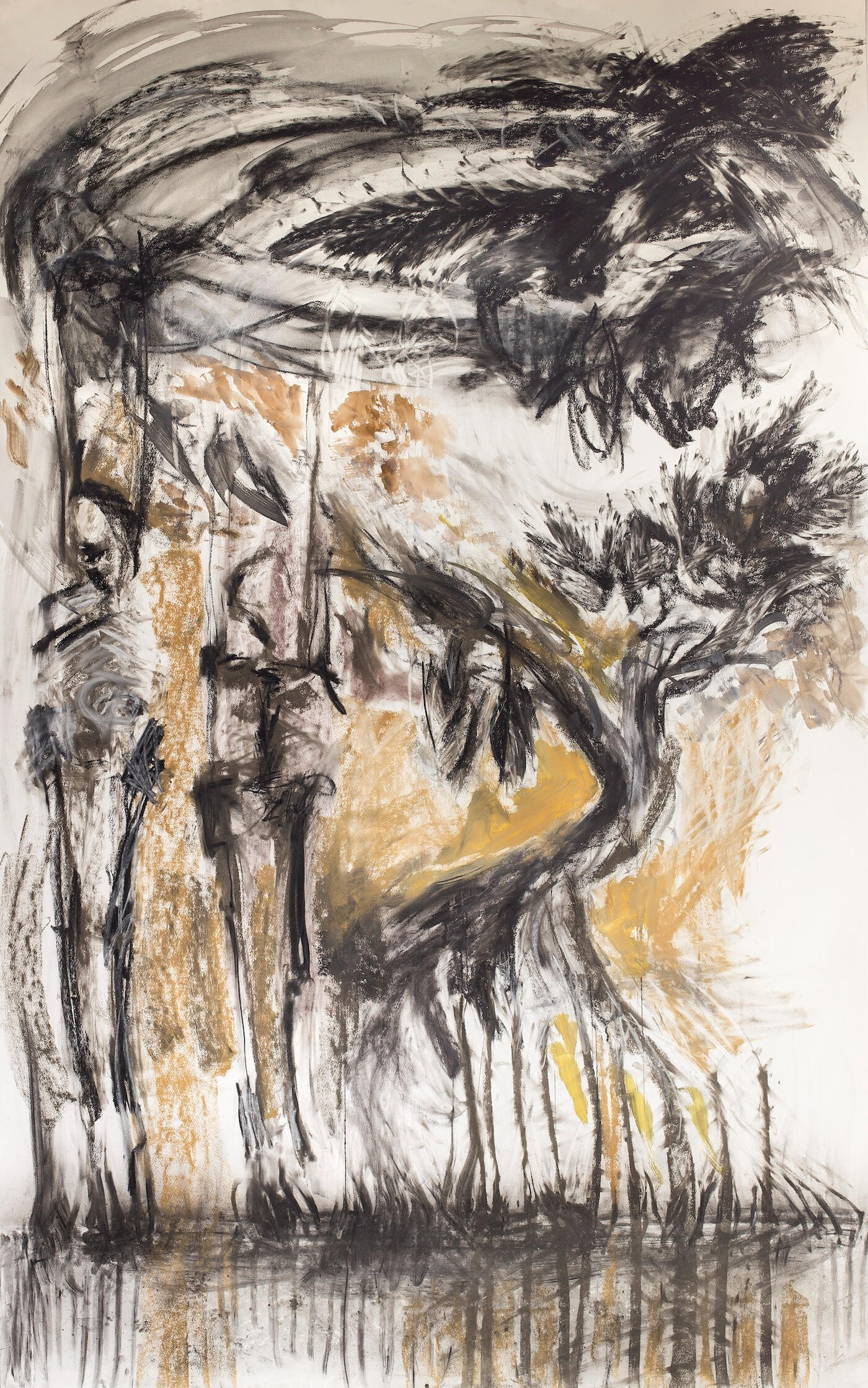Conclusiones variables sobre la materia de nuestra conversación Ink and charcoal on paper. 240x152 cm (94.5×59.8 in)
